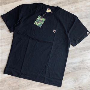 Bape Small Logo Embroidered Tee T-Shirt in Black